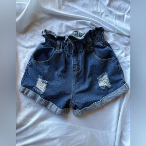 SHEIN High Waist Blue Denim Shorts